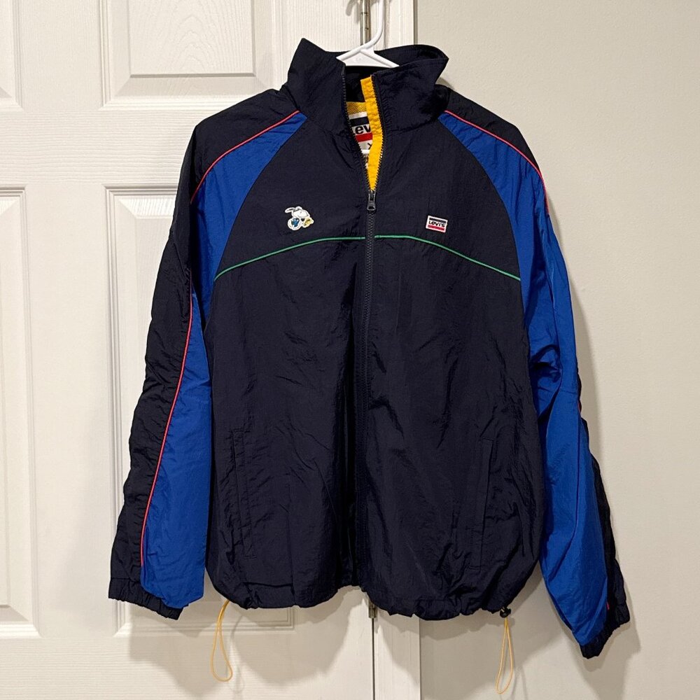NWT Levi's x Peanuts Snoopy Windbreaker Track Jacket Size Large
